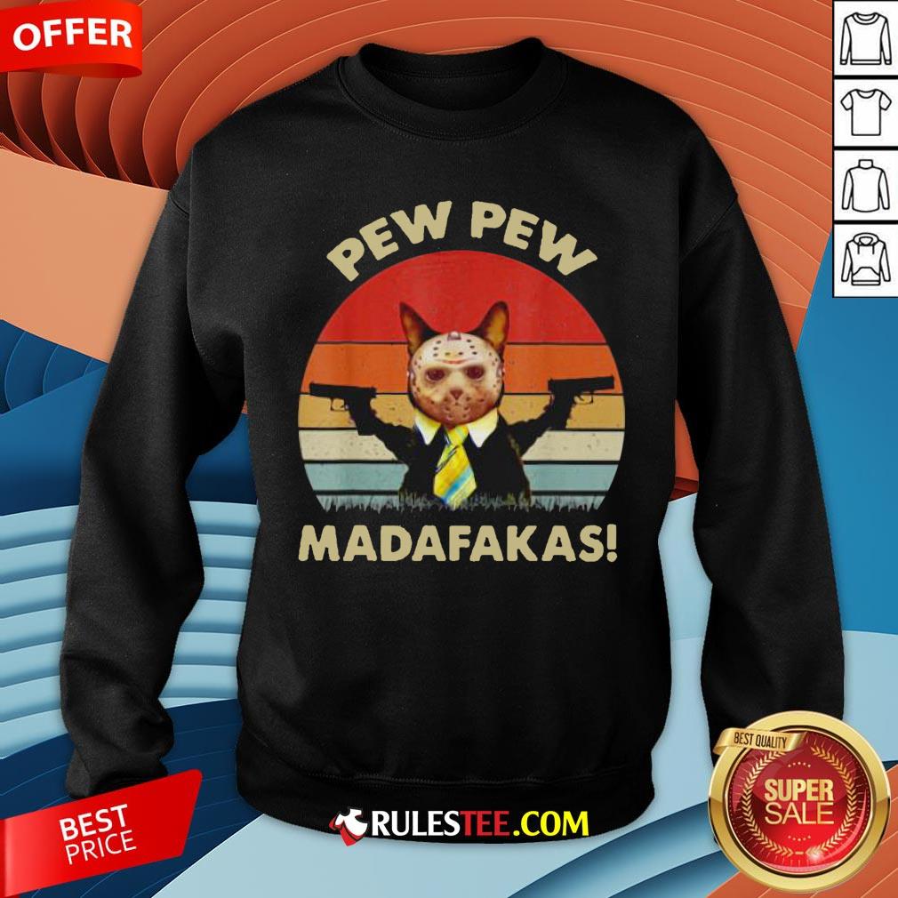 Cat Jason Voorhees Pew Pew Madafakas Vintage Retro Shirt - Image 5