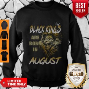 Alternative view of Funny Lion Black Kings Are Born In August T-Shirt