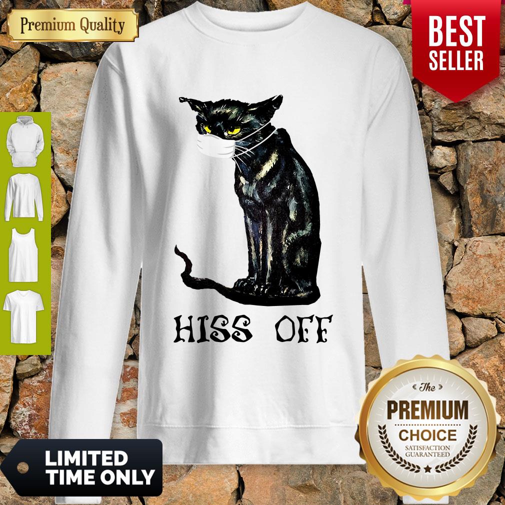 Premium Black Cat Covid Hiss Off Shirt - Image 2