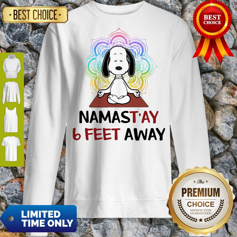 Good Snoopy Namastay 6 Feet Away Shirt - Image 5