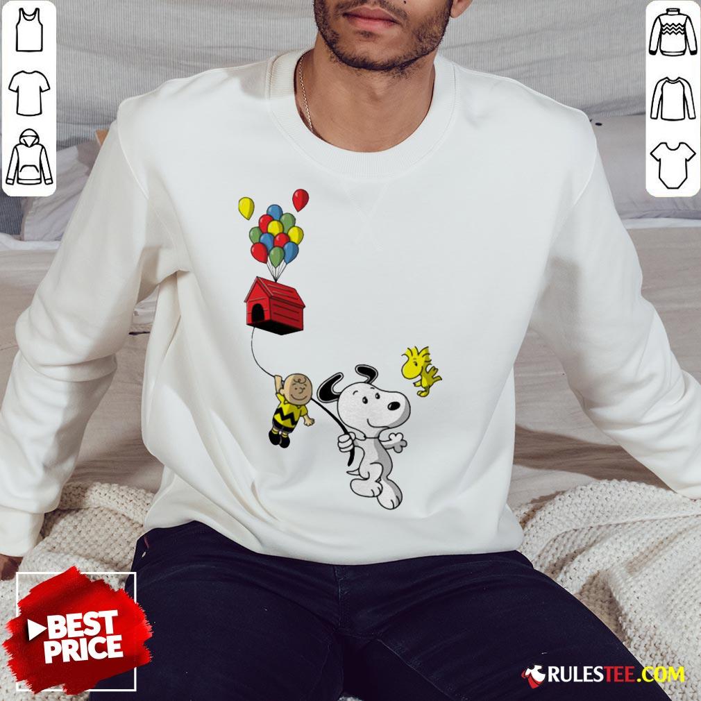 Snoopy And Charlie Brown Woodstock Balloon Shirt - Image 5