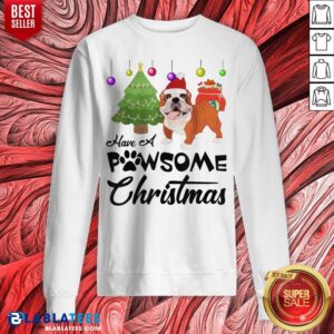 Alternative view of Funny Have A Pawsome Christmas Bulldog Shirt