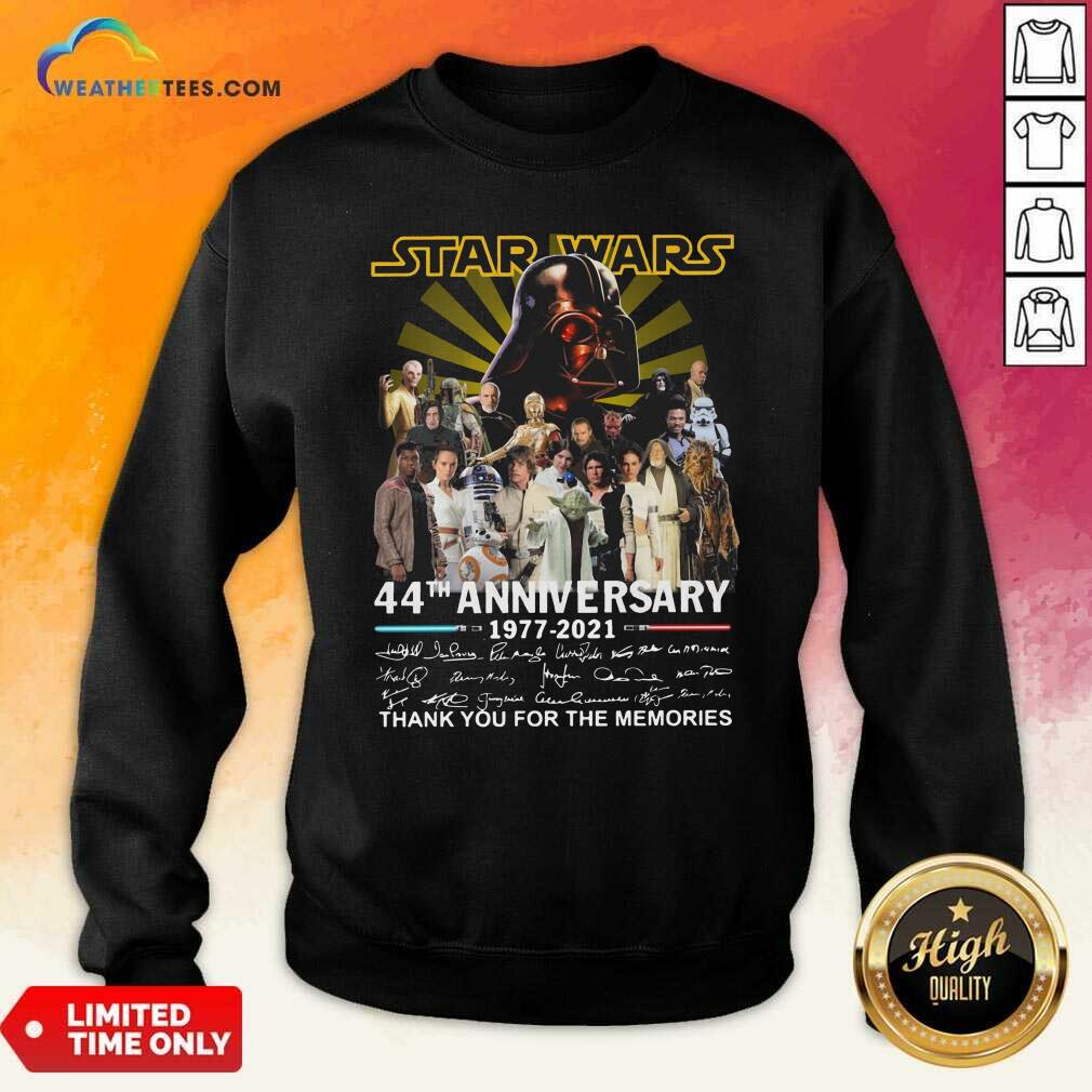 Top Start Wars 44th Anniversary 1977 2021 Signatures Thank You For The Memories Shirt - Image 2