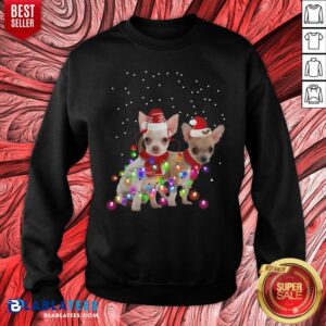 Alternative view of Cute Dog Graphic Chihuahua Xmas Lights Shirt