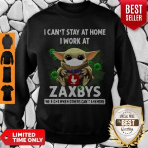 Alternative view of Pretty Baby Yoda Mask I Can’t Stay At Home I Work At Zaxbys Coronavirus Shirt