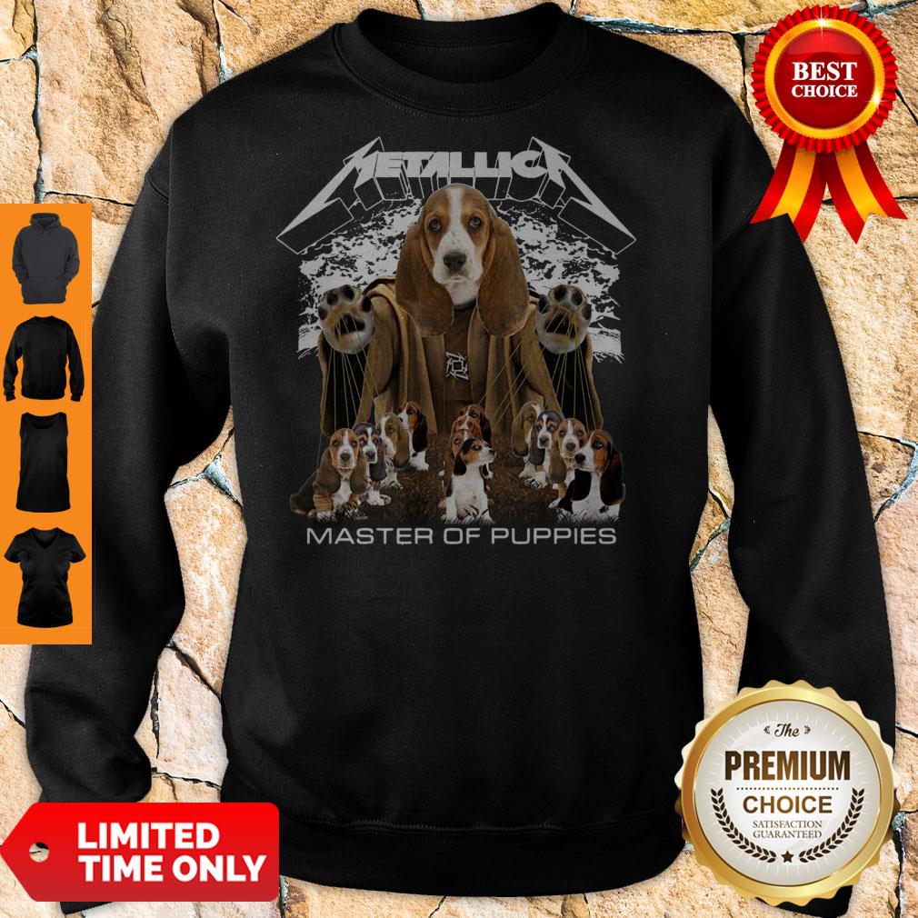 Official Metallica Basset Hound Puppy Master Of Puppies Shirt - Image 2