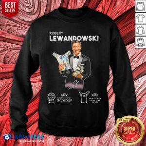 Alternative view of Original Robert Lewandowski Golden Ball UEFA Champions 2019 2020 Signature Shirt