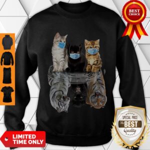 Alternative view of Nice Cats Face Mask Water Mirror Reflection Tigers Shirt