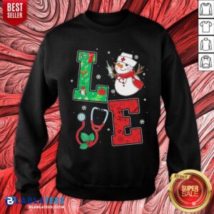 Alternative view of Original Nurse Snowman Love Christmas Shirt