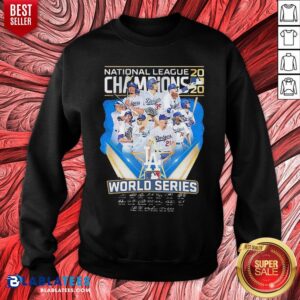 Alternative view of Hot Los Angeles Dodgers National League Champions 2020 World Series Signatures Shirt