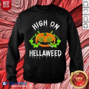 Alternative view of Funny Pumpkin High On Hellaweed Hallooween Shirt