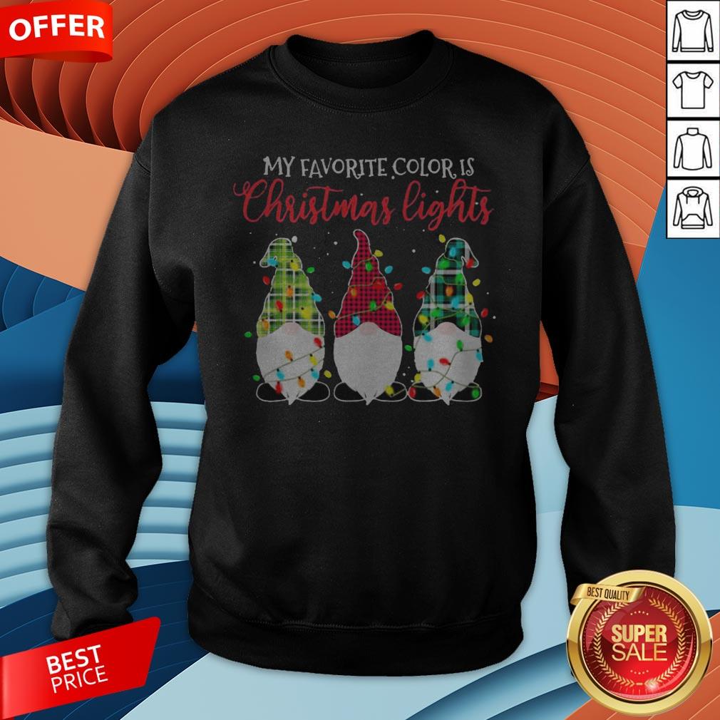 Gnomes My Favorite Color Is Christmas Lights Shirt - Image 5