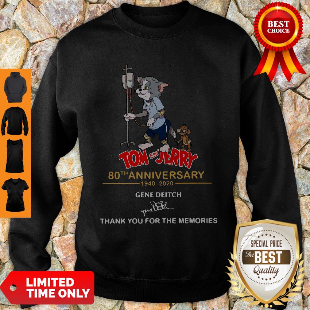 Official Tom And Jerry 80th Anniversary 1940 2020 Gene Deitch Thank You For The Memories Signature Shirt - Image 5
