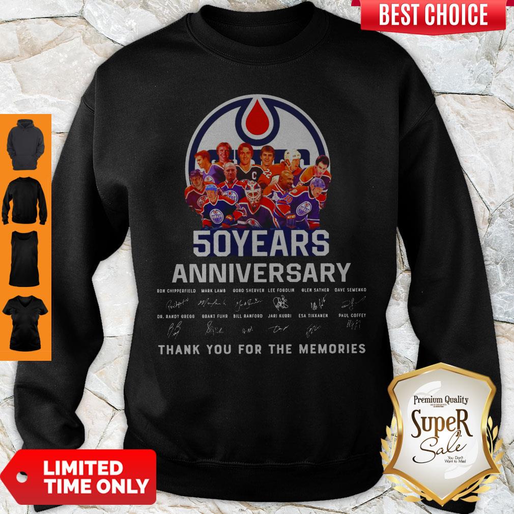 Edmonton Oilers 50 Years Anniversary Signature Shirt - Image 5