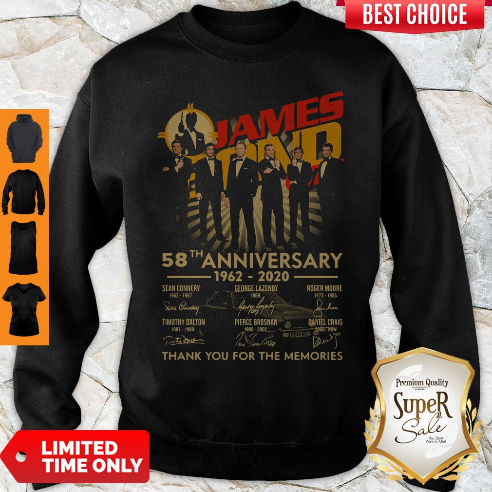 James Bond 007 58th Anniversary 1962-2020 Thank You For The Memories Signatures Shirt - Image 5