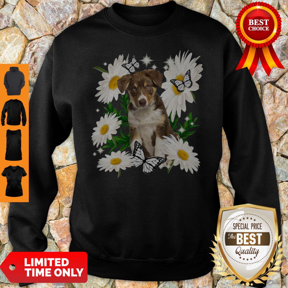 Official Tricolour Border Collie Daisy Flower Classic Shirt - Image 5