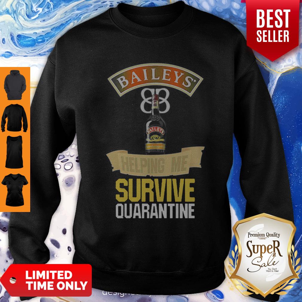 Balleys Helping Me Survive Quarantine Coronavirus Shirt - Image 3