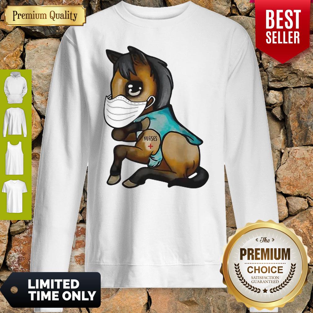 Good Horse Mask Nurse Tattoos Coronavirus Shirt - Image 5