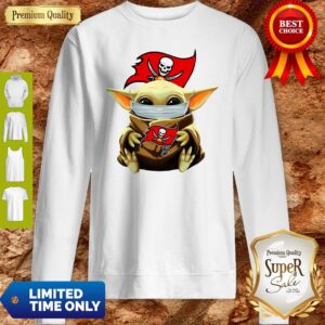 Alternative view of Official Star Wars Baby Yoda Face Mask Hug Tampa Bay Buccaneers Shirt