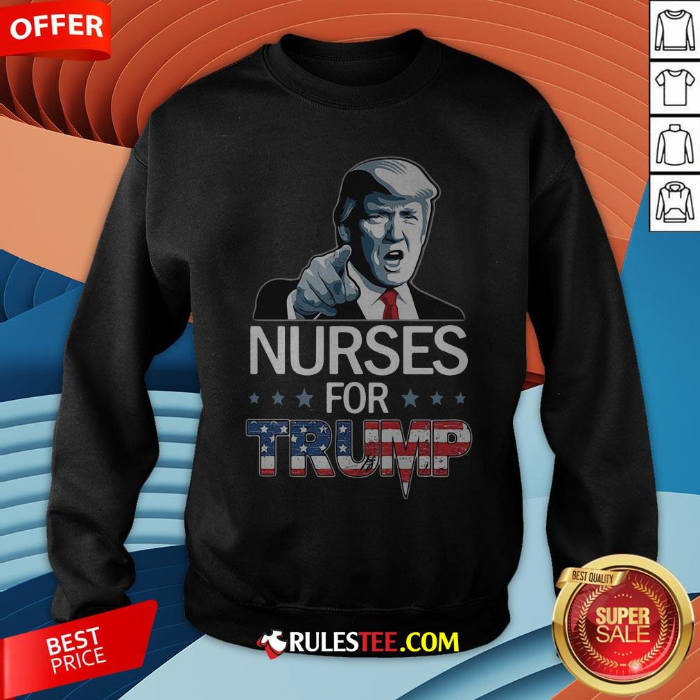 Funny Nurse For Trump American Flag Shirt - Image 5