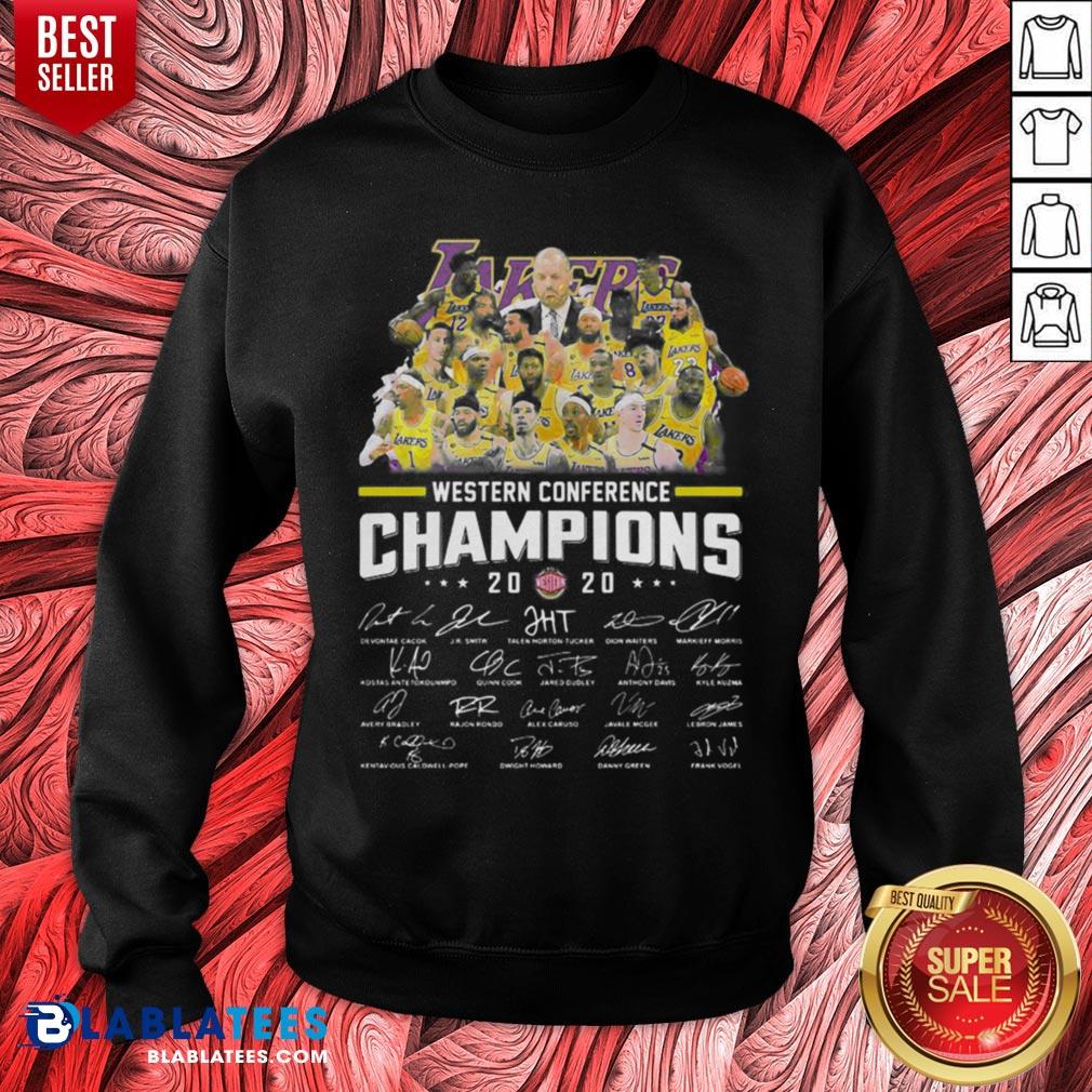 Awesome Los Angeles Lakers Western Conference 2020 Signature Shirt - Image 2