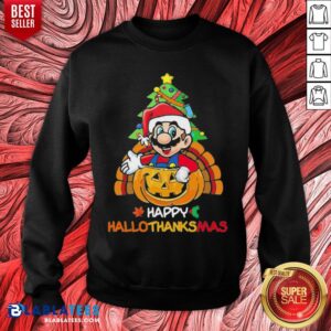 Alternative view of Cute Mario Happy Hallothanksmas Halloween Thanksgiving Christmas Shirt