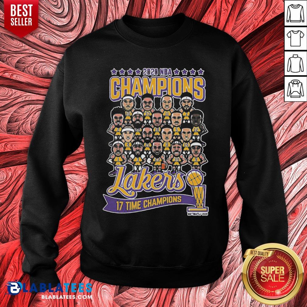 Good 2020 NBA Champions Los Angeles Lakers 17 Time Champions Shirt - Image 2