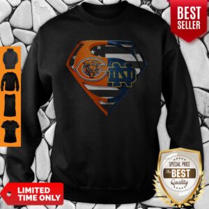 Alternative view of Superhero Chicago Bears And Notre Dame Diamond American Flag Independence Day Shirt