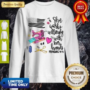 Alternative view of Good She Works Willingly With Her Handy Proverbs Shirt
