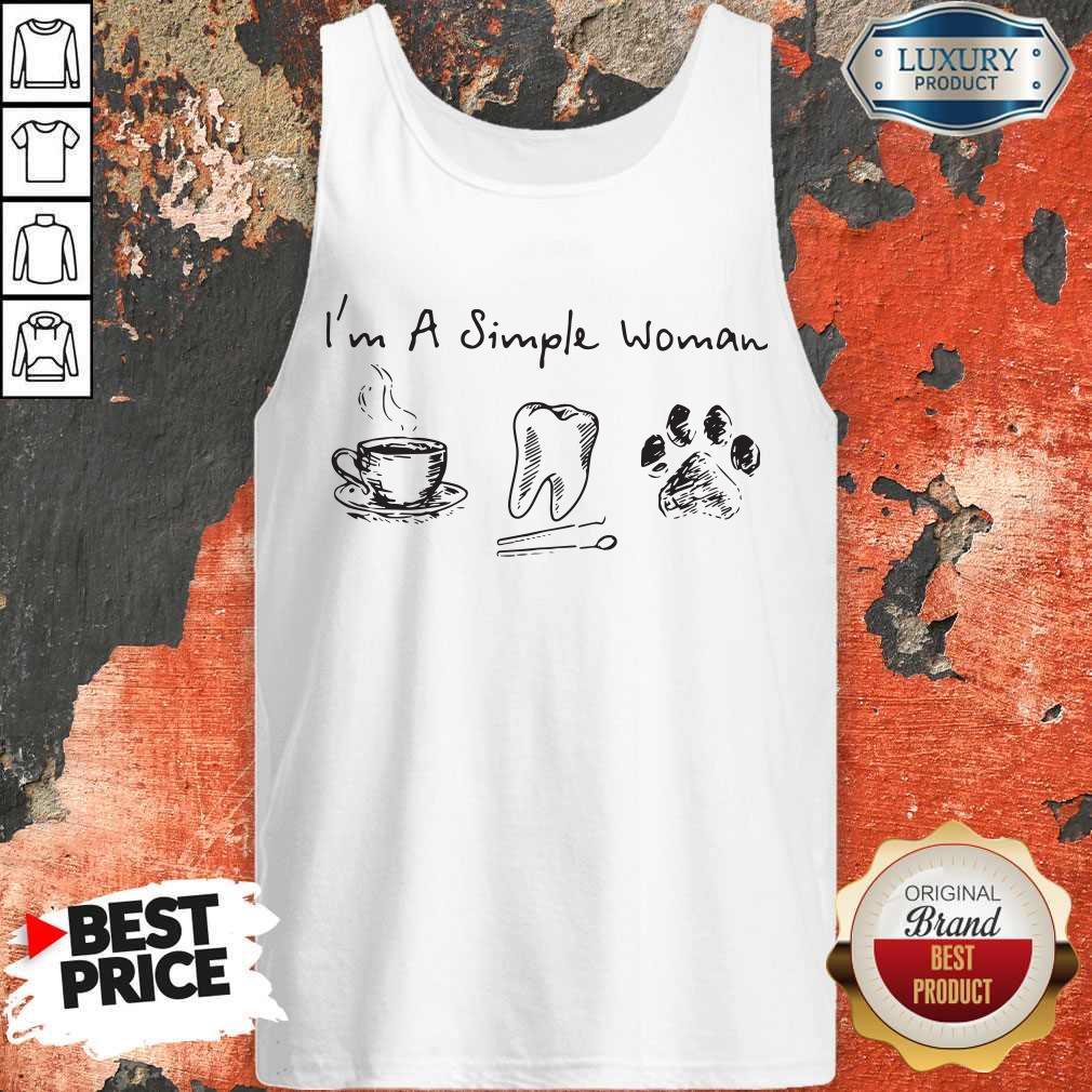 Sweet I’m A Simple Woman Coffee Tooth Dog Paw Shirt - Image 3