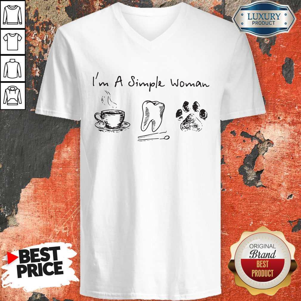 Sweet I’m A Simple Woman Coffee Tooth Dog Paw Shirt - Image 2