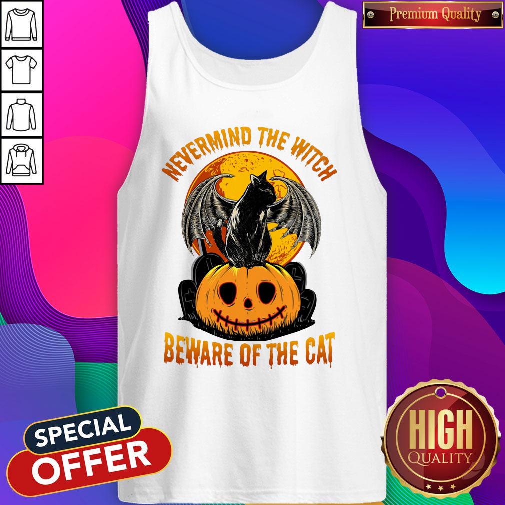 Sweet Nevermind The Witch Beware Of The Cat Halloween Shirt - Image 3