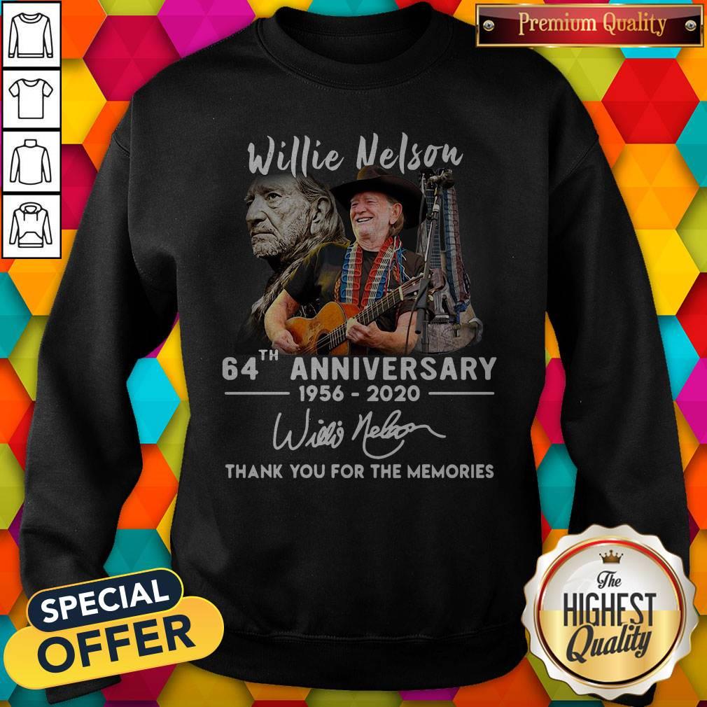 Sweet Willie Nelson 64th Anniversary 1956 2020 Thank You For The Memories Shirt - Image 4