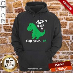 Alternative view of T Rex If Youre Happy And You Know It Shirt