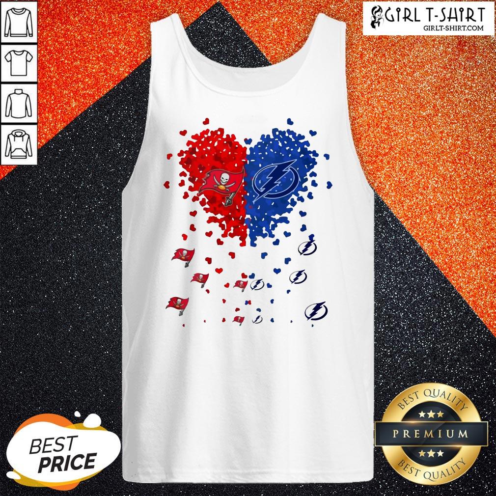 Tampa Bay Buccaneers And Tampa Bay Lightning Heart Shirt - Image 3