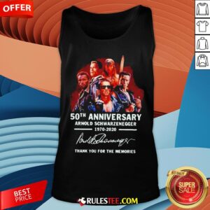 Alternative view of Arnold Schwarzenegger 50th Anniversary Thank You For The Memories Shirt