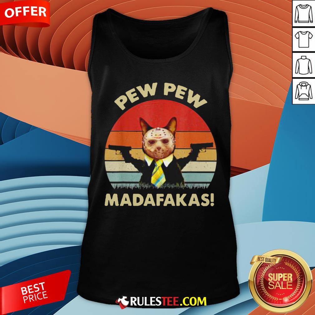 Cat Jason Voorhees Pew Pew Madafakas Vintage Retro Shirt - Image 2