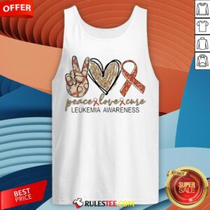 Alternative view of Peace Love Cure Leukemia Awareness Diamond Shirt