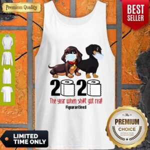 Alternative view of Funny Dachshund Face Mask 2020 The Year When Shit Got Real Quarantined Shirt