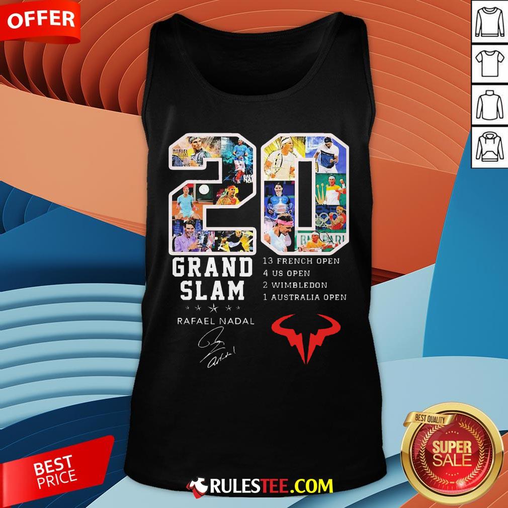 20 Grand Slam Rafael Nadal 13 French Open 4 Us Open 2 Wimbledon 1 Australia Open Shirt - Image 2