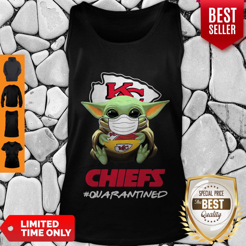 Official Baby Yoda Mask Kansas City Chiefs #Quarantined Coronavirus Shirt - Image 5