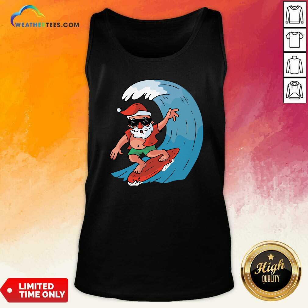 Premium Santa Surfing Christmas Shirt - Image 4