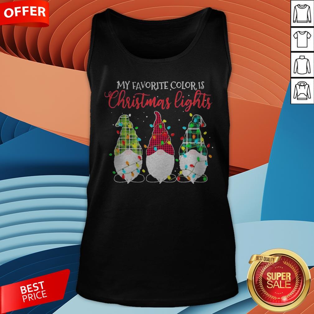 Gnomes My Favorite Color Is Christmas Lights Shirt - Image 2