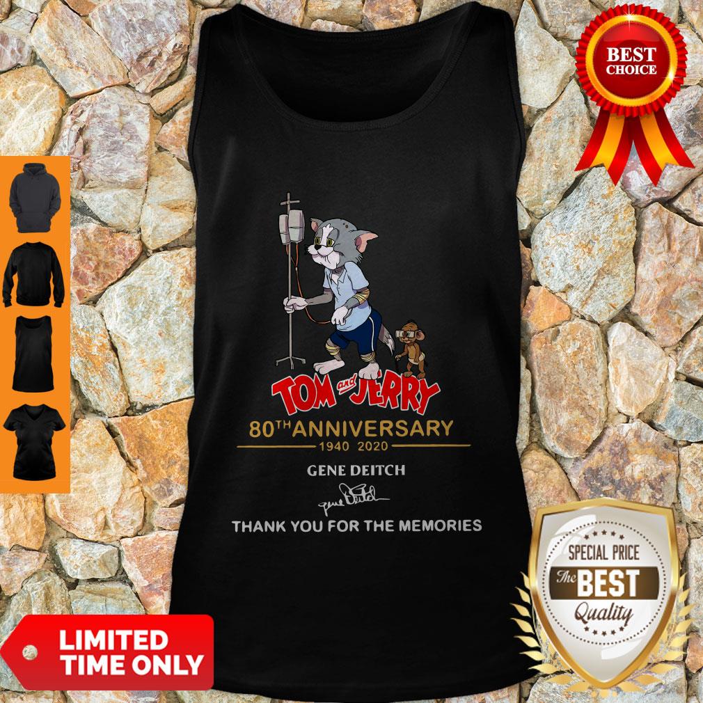 Official Tom And Jerry 80th Anniversary 1940 2020 Gene Deitch Thank You For The Memories Signature Shirt - Image 4