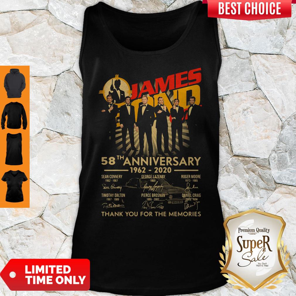 James Bond 007 58th Anniversary 1962-2020 Thank You For The Memories Signatures Shirt - Image 4