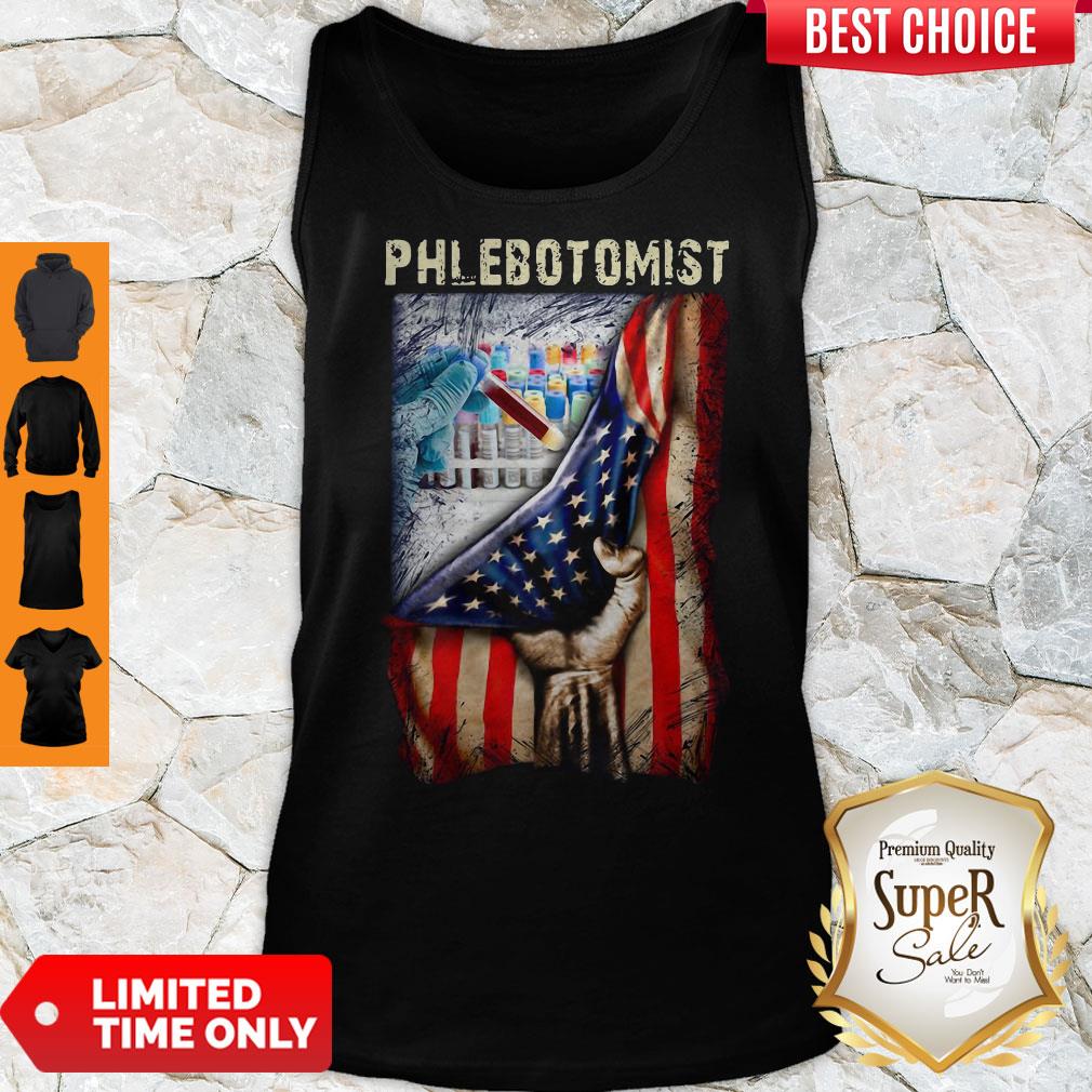 American Flag Vaccine Phlebotomist Shirt - Image 4