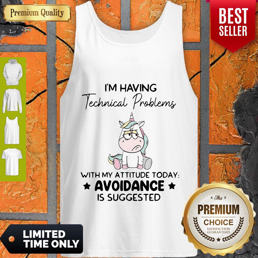 Funny Unicorn I'm Having Technical Problems With My Attitude Today Avoidance Shirt - Image 4