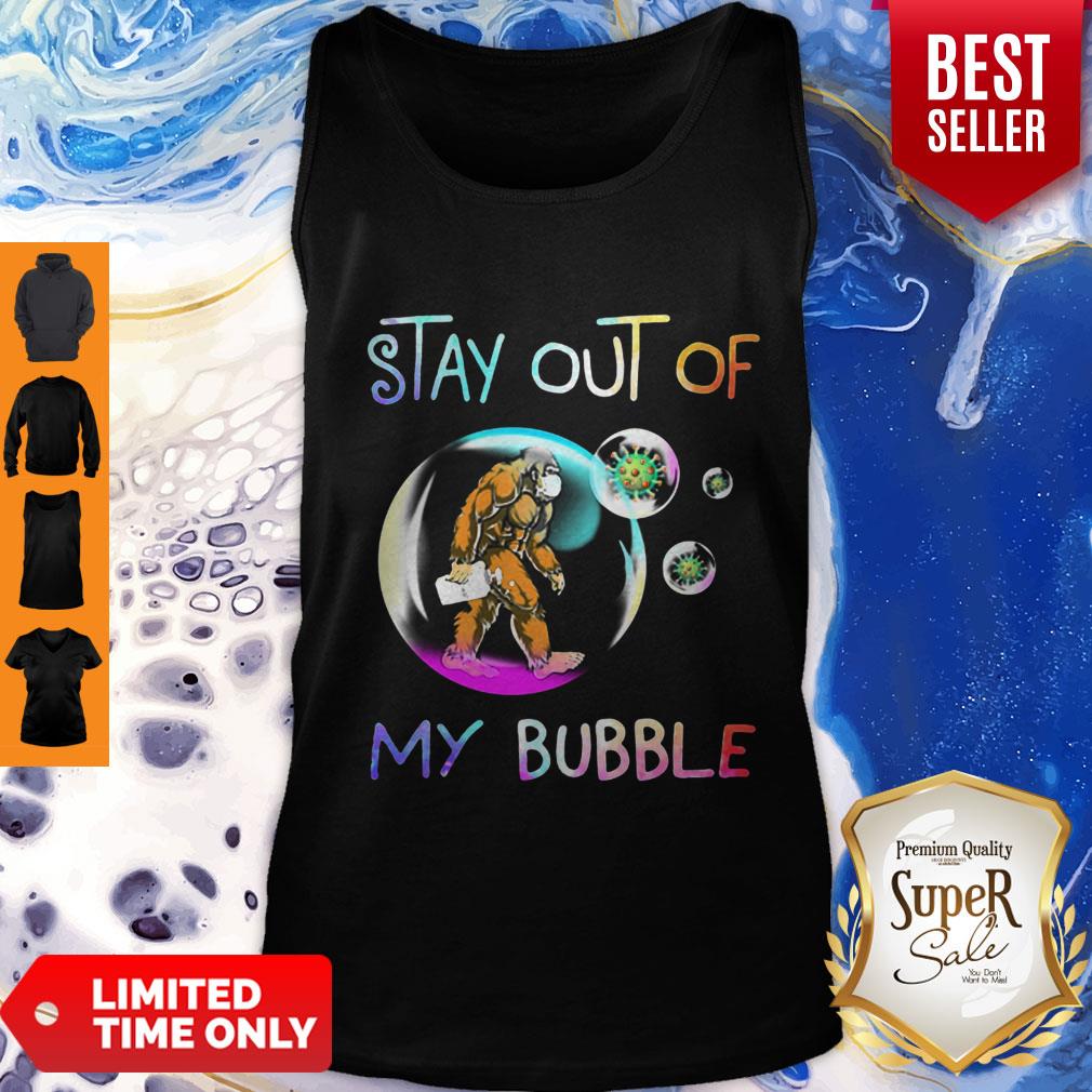 Nice Bigfoot Mask Stay Out Of My Bubble Coronavirus Shirt - Image 4