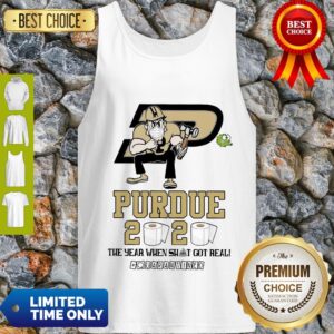 Alternative view of Purdue Boilermakers Mask 2020 The Year When Shit Got Real Quarantined Shirt