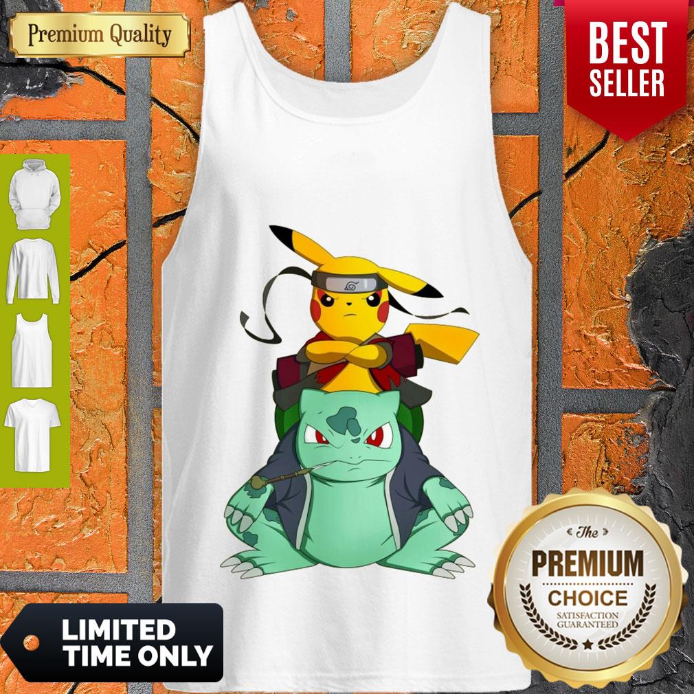 Pretty Pokemon Pikachu And Bulbasaur Mashup Naruto Jiraiya Shirt - Image 4